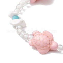 Stretch-Armbänder aus synthetischen Türkis- und Magnesitperlen&nbsp;BJEW-JB11675