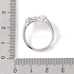 925 Ringfassung aus Sterlingsilber mit Mikropavé und Zirkonia-Design und Perlensitz&nbsp;STER-B003-14P
