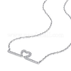 Herz zu Herz 925 Sterling Silber Zirkonia Anhänger Halsketten&nbsp;TS-N314-S