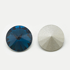 Cabochons en verre avec strass de dos avec point&nbsp;RGLA-T086-12mm-14