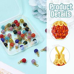 48 pieza de colgantes de rhinestone de arcilla polimérica hechos a mano en 12 colores&nbsp;PALLOY-SW0027
