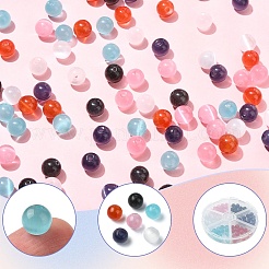 90 Stück 6 Farben Katzenaugen-Perlen-Sets&nbsp;CE-YW0001-01