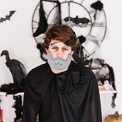 4 sac 2 styles de barbe de Père Noël en polyester&nbsp;AJEW-CA0004-95