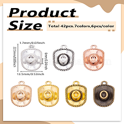 42 pièces 7 couleurs pendentifs en alliage de style tibétain&nbsp;FIND-LP0003-11
