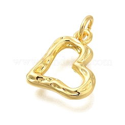 Pendentifs en laiton plaqué en forme de cœur creux&nbsp;KK-I716-15G
