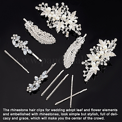 14 stücke 4 stil hochzeit braut legierung strass haar bobby pins&nbsp;DIY-GA0003-90
