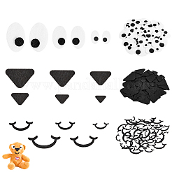 60 Stück 3 Stile Filzpuppenmund & Augen & Nase&nbsp;FIND-FG0005-36