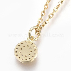 Colgante de latón micro pavé colgante de circonio cúbico&nbsp;NJEW-O108-15G
