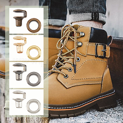120 jeu de 4 boucles à œillets et crochets en laiton pour bottes&nbsp;FIND-PH0009-29