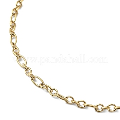 Ionenplattierung (IP) 316 chirurgischer Edelstahl Figaro Kette Halsketten für Frauen&nbsp;NJEW-D052-04G