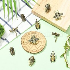 10 stücke 5 arten insekten legierung anstecknadeln für rucksack kleidung&nbsp;JEWB-CJ0003-40