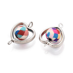 Polymer Clay Herz & CCB Rahmen Verbinder Verbinder Charms&nbsp;CLAY-T022-22M-A