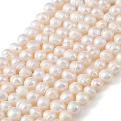 Fili di perle di perle d'acqua dolce coltivate naturali&nbsp;PEAR-L034-17A