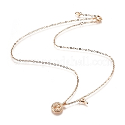 Colliers à pendentif double lettre en laiton micro pavé clair zircone cubique&nbsp;NJEW-Z010-25