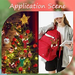 Kit de fabrication de porte-clés en coton tissé fait main à thème de Noël&nbsp;DIY-SC0028-11