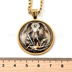 Collane con ciondolo a forma di arcangelo Michele in acciaio inossidabile 201&nbsp;NJEW-M105-09G