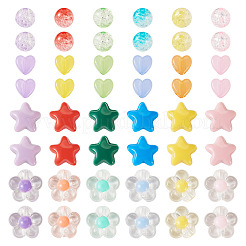 60pcs 6 Farben transparente Acrylperlen&nbsp;TACR-TA0001-53