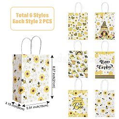 12 Stück rechteckige Papiertüten mit Bienenmotiv in zwei Farben&nbsp;CARB-FS0001-08
