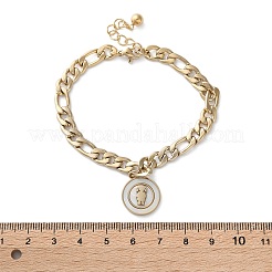 304 Edelstahl flach rund mit Mädchen Charm Armbänder&nbsp;BJEW-A036-13G-01