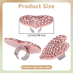 6 Stück 6 Farben Herz Polymer Clay Strass Stethoskop Anhänger Dekorationen&nbsp;HJEW-OC00054