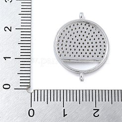 Breloques de connecteur rondes et plates en laiton plaqué micro pavé&nbsp;KK-A234-074P