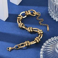 Bracciali a catena in acciaio inossidabile 304&nbsp;BJEW-L610-22G