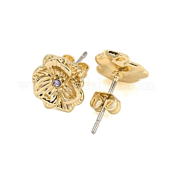 Ottone micro spianare zirconi orecchini&nbsp;EJEW-P283-01G-06