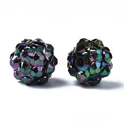 Stämmig Rhinestone Harz Kaugummi Kugel Perlen&nbsp;RESI-M019-10mm-M-01