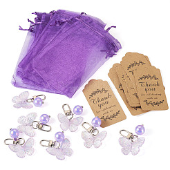 10 pendentif décoratif en acrylique en forme de papillon&nbsp;HJEW-TAC0071