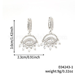 Orecchini a cerchio in ottone alla moda con zirconi cubici trasparenti&nbsp;SD8754-1