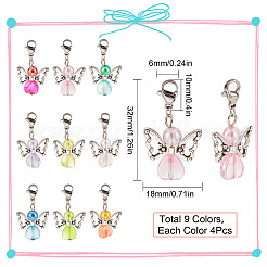 Pendentifs acryliques transparents écologiques&nbsp;PALLOY-SC0004-15