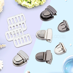 12 Stück 2 Farben Legierung Tuck Lock Verschlüsse&nbsp;DIY-GF0012-78