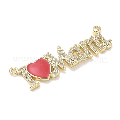 Valentinstag-Anhänger aus Messing mit Mikropavé-Fassung&nbsp;KK-T084-04G
