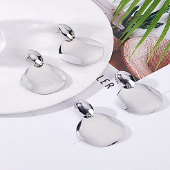 2 paire de boucles d'oreilles à tige rondes et plates en alliage&nbsp;EJEW-LP0001-80P