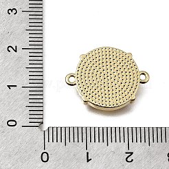 Ciondoli a connettore piatti e rotondi in ottone con zirconi cubici trasparenti e acrilico&nbsp;KK-G602-13B-01