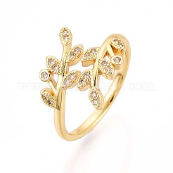 Anelli per polsini da donna in ottone con micro pavé di zirconi cubici&nbsp;KK-T071-58G