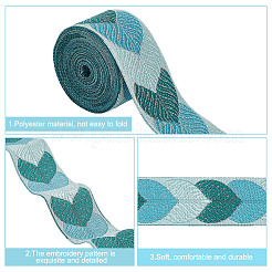 Ruban de feuille jacquard en polyester pour accessoires de vêtement&nbsp;OCOR-WH0097-23B