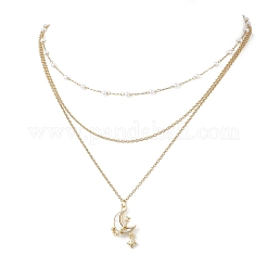 Ciondolo in ottone con pavé di zirconi cubici trasparenti&nbsp;NJEW-JN05472-02