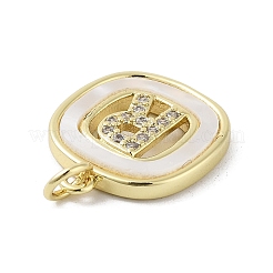 Ciondoli in ottone con placcatura a cremagliera con micro pavé di zirconi chiari&nbsp;KK-E102-33G-R