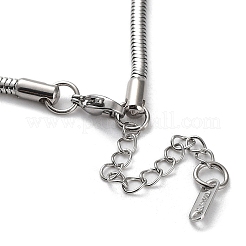 Collar de cadena de serpiente redonda de acero inoxidable 304 que no se deslustra&nbsp;NJEW-D045-13P