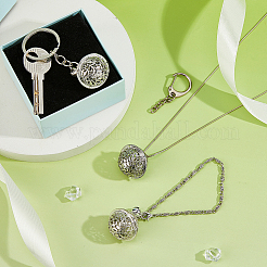 3 set di 3 portachiavi con ciondolo in lega di ferro e campanella e braccialetti con ciondoli&nbsp;DIY-FH0009-60P