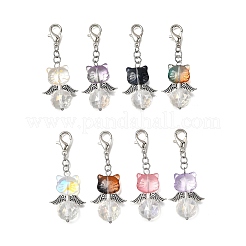 8 pendentif décoratif en verre en forme de chat&nbsp;HJEW-JM04088