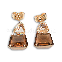 K9 triangolo di vetro con orecchini pendenti trapezoidali&nbsp;EJEW-N053-52