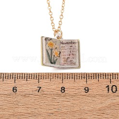 Colliers pendentifs en laiton émaillé en forme de livre pour femmes&nbsp;KK-CBAF5B9-01G-11