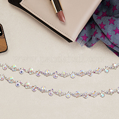 Chaînes en verre strass et tasses en fer en forme de S&nbsp;DIY-WH20032-25S-02