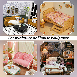 10 Blatt 10 Stile Mini Puppenhaus Wohnzimmer Schlafzimmer Tapete&nbsp;DIY-PH0032-33