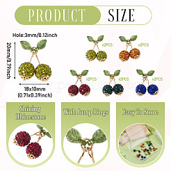 10 Stück 5 Farben handgemachte Polymer Clay Strass Perlen Kirschform Anhänger&nbsp;PALLOY-TA00329