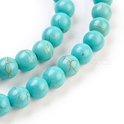 Chapelets de perles en turquoise synthétique&nbsp;TURQ-G106-6mm-02D