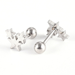 Anlaufgeschützte 201 Edelstahl Barbell Knorpel Ohrringe&nbsp;EJEW-R147-04