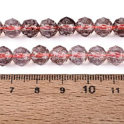 Brins de perles de verre transparentes craquelées&nbsp;GLAA-Q108-02A-09